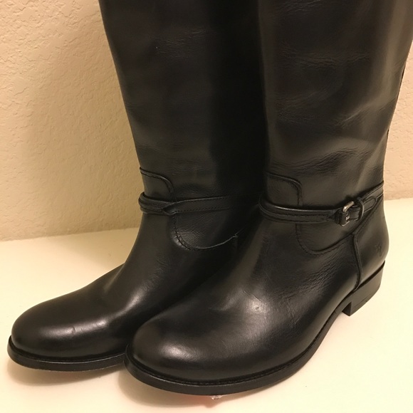 Frye Women Melissa Seam Leather Black Boots SZ6.5 - Picture 5 of 9